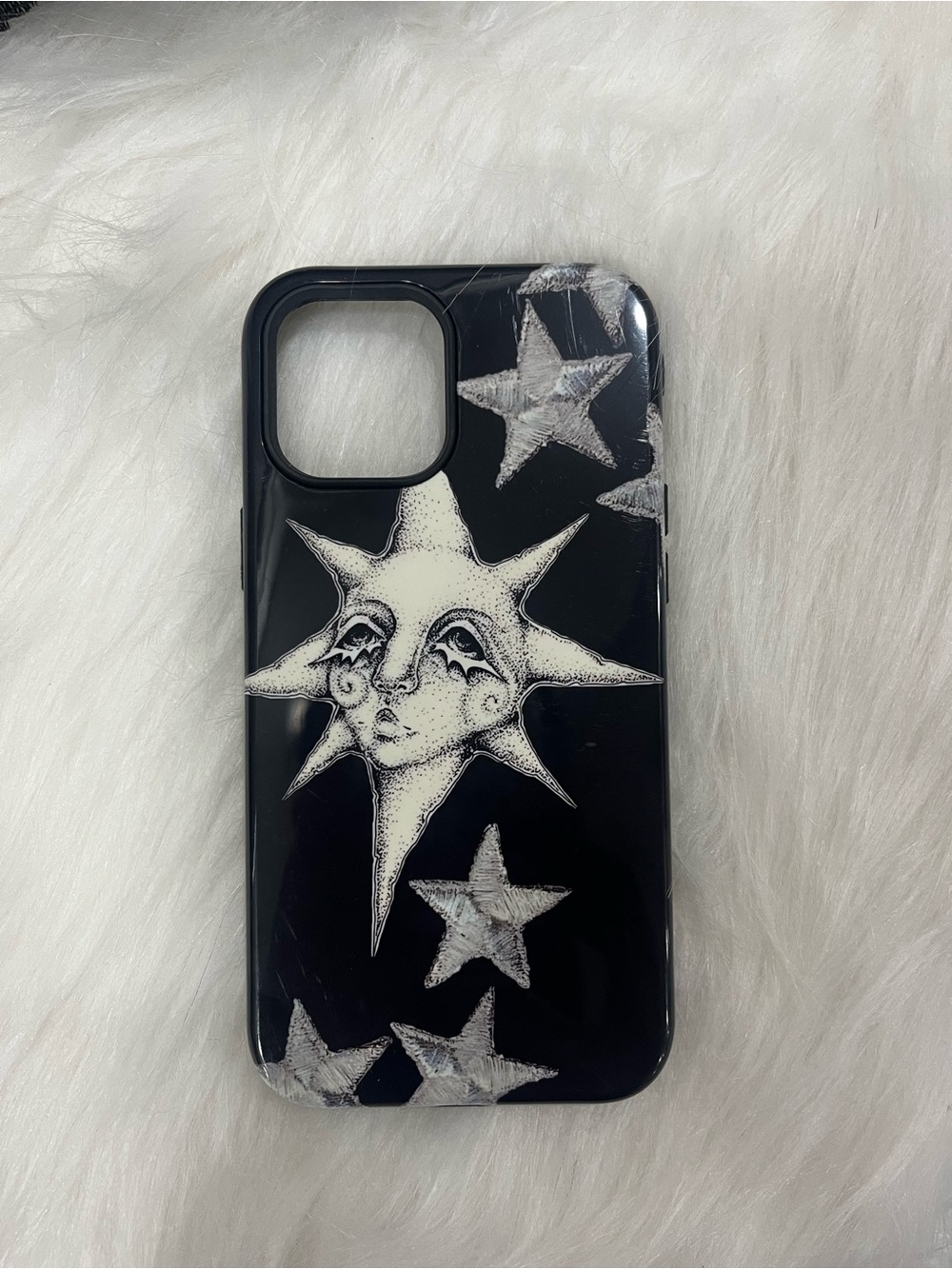 Black Whimsigoth Star & Sun Graphic Phone Case